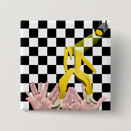 Loopy Litouwen Rop Songfestival Vierkante Button 5,1 Cm