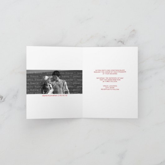 Loopy Loopy Love Lines Carte Faire-part de mariage (Intérieur)