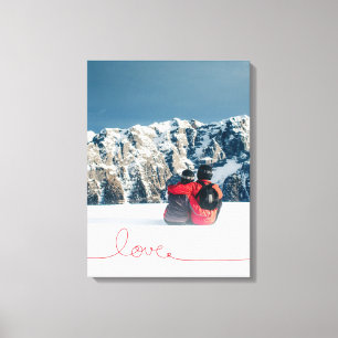 Loopy Love Heart String Eenvoudige knoop Moderne f Canvas Afdruk