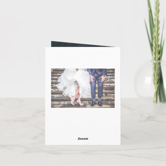 Loopy Love Line hart bruiloft foto dank u kaart (Achterkant)