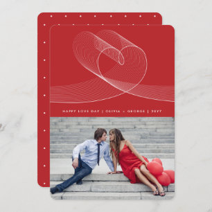 Loopy Love Lines Heart Simple Valentine Day Photo Feestdagenkaart
