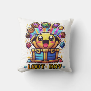 Loot Day Gaming Schatkist Grafisch Kussen