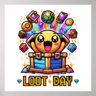 Loot Day Gaming Schatkist Grafisch Poster