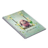 Lop Ear Bunny Swinging Flower Vine Notitieboek (Rechterzijde)