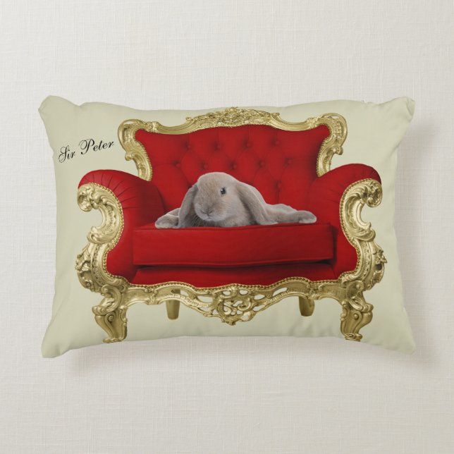 Lop Eared Bunny Rabbit Accent Pillow Accent Kussen (Voorkant)