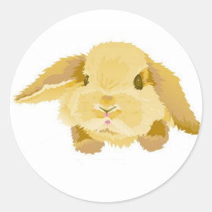 Lop Eared Bunny Ronde Sticker