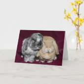 Lop Eared Rabbit Pair Kaart (Gele Bloem)