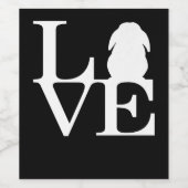 Lop Rabbit Lover I Love Bunnies Graphic Wijn Etiket (Enkel label)