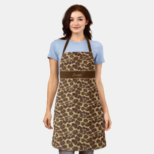 Lopard All-Over Print Apron Schort