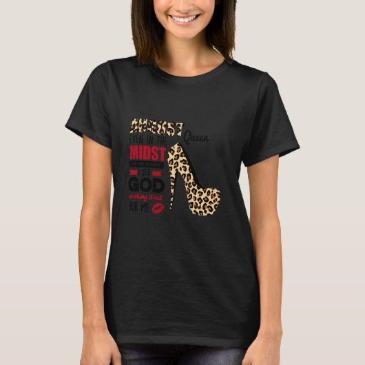 Lopard High Heels August Koningin het midden van m T-shirt (Voorkant)