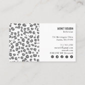 Lopard Modern Animal Print Social Media Icons Visitekaartje (Achterkant)