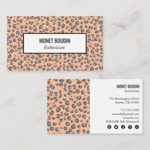 Lopard Modern Animal Print Social Media Icons Visitekaartje