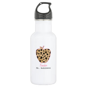 Lopard Print Apple-leraar Waterfles