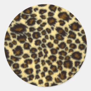 Lopard Print Round Stickers
