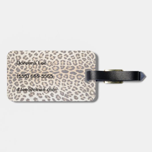 Lopardhaar Bagagelabel (Achterkant horizontaal)