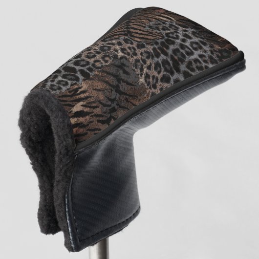 Lopardtijger met hoge kop golfheadcover (3/4 voorkant)