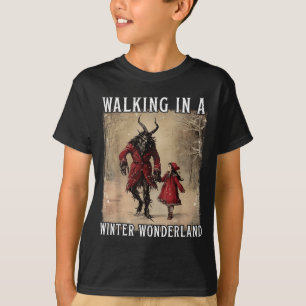 Lopen In Een Winter Wonderland Krampus Griezelige T-shirt