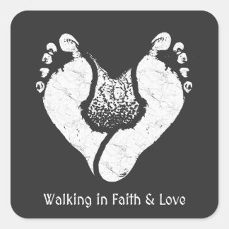 Lopen in geloof en liefde Christelijk ontwerp Vierkante Sticker