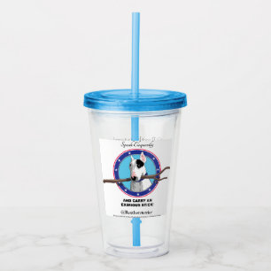 Lopen met een zacht geïsoleerde kop acryl drinkbeker