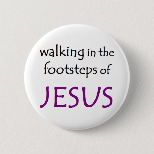 lopen met jesus ronde button 5,7 cm (Voorkant)