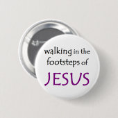 lopen met jesus ronde button 5,7 cm (Voorkant /achterkant)