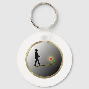 Lopen naar hoop minimalistische silhouet sleutelhanger