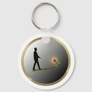 Lopen naar hoop Minimalistische Silhouet Sleutelhanger