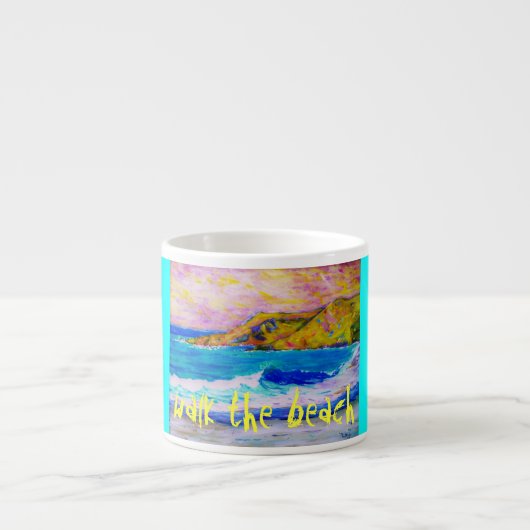 lopen op het strand espresso kop (Voorkant)