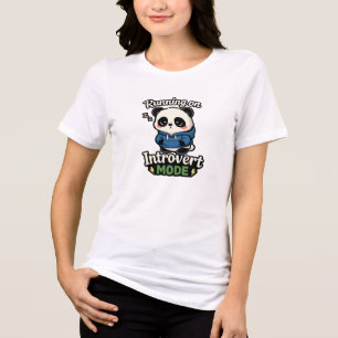 Lopen op Introvert Modus Panda Tri-Blend Shirt