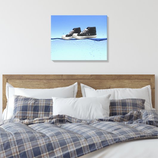 Lopen op water canvas afdruk (Insitu (Slaapkamer))