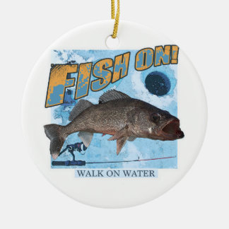 Lopen op waterwalleye keramisch ornament