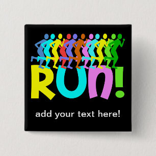lopen vierkante button 5,1 cm