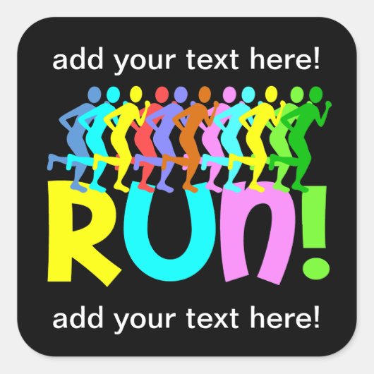 lopen vierkante sticker (Voorkant)