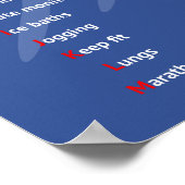 Lopend alfabet blauw motivatie poster (Hoek)