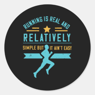 Lopend - het Lopen is eenvoudig maar niet gemakkel Ronde Sticker