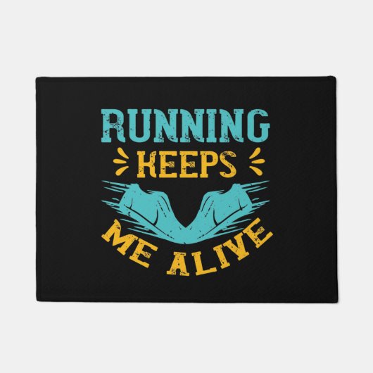 Lopend - Lopend houdt me in leven Deurmat (Voorkant)