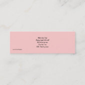 Lopend van tijd mini visitekaartje (Achterkant)