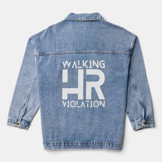 Lopende HR-overtreding Funny Meme Premium Denim Jacket (Achterkant)