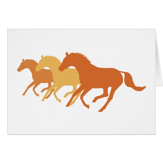 Lopende paarden (Oranje) (Voorkant Horizontaal)
