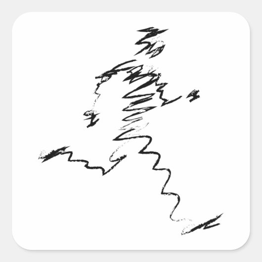 Lopende ritten, loopbanen, triatleten vierkante sticker (Voorkant)
