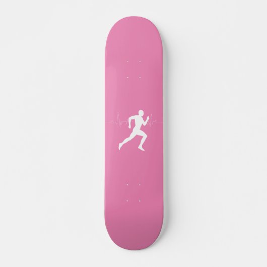 Lopende silhouet met hartslag skateboard (Voorkant)
