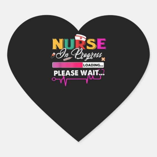 Lopende verpleegkundige Funny Nursing School, binn Hart Sticker (Voorkant)