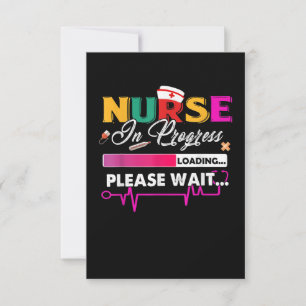 Lopende verpleegkundige Funny Nursing School, binn RSVP Kaartje