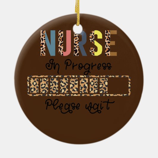 Lopende verpleegkundige Lading Student Keramisch Ornament (Achterkant)