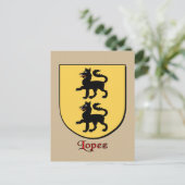 Lopez Family Heraldic Shield Briefkaart (Staand voorkant)