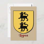 Lopez Family Heraldic Shield Briefkaart (Voorkant / Achterkant)