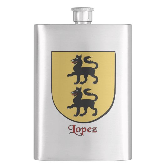Lopez Heraldic Shield Heupfles (Voorkant)