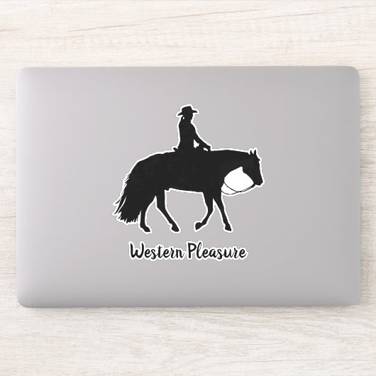 Loping Zwart Western Plezier Paard Silhouet Sticker (Computer)