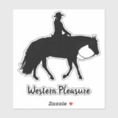 Loping Zwart Western Plezier Paard Silhouet Sticker (Vel)
