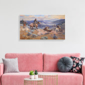 Loppen en zwevende paarden zijn veiliger dan lood canvas afdruk (Insitu (Woonkamer))